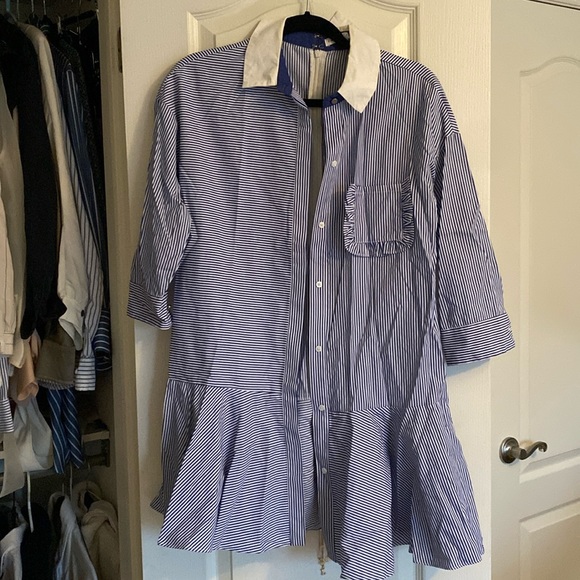 English Factory Ruffle Mini Shirt Dress XS - Picture 2 of 5